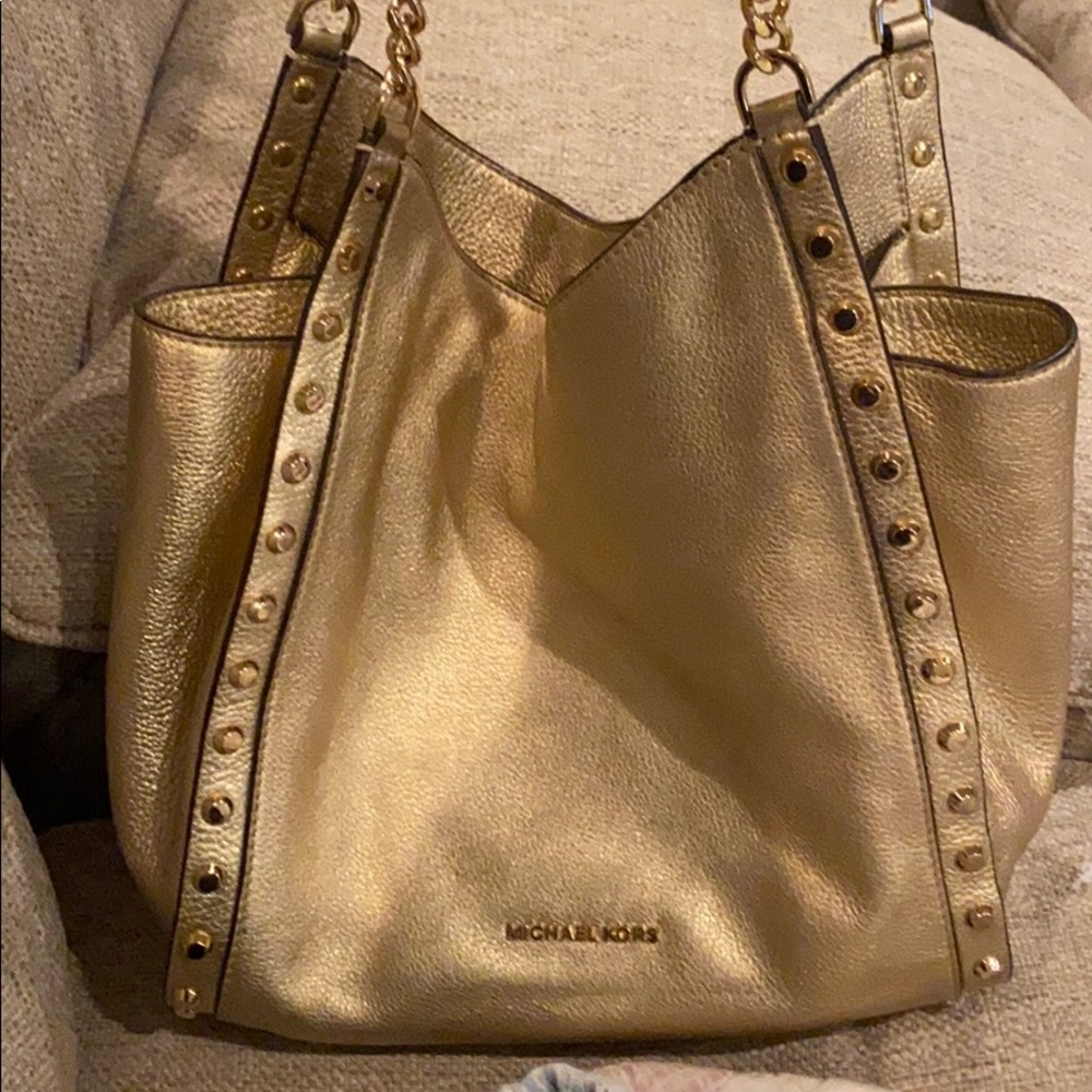 Gold Studded Michael Kors purse
